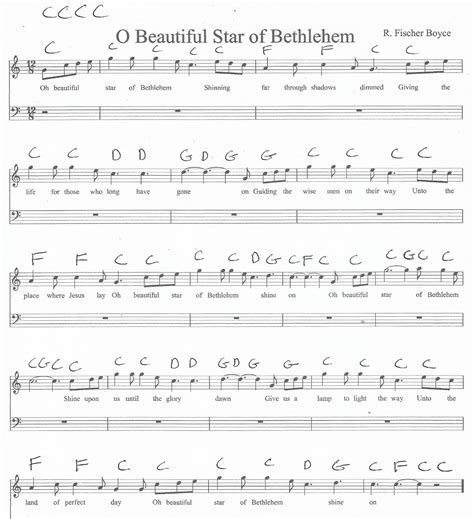 Beautiful Star of Bethlehem - Fake Sheet in C Major | Star of bethlehem ...