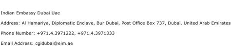 Indian Embassy Dubai Uae Address, Contact Number of Indian Embassy Dubai Uae