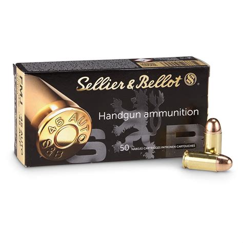 Sellier & Bellot, .45 ACP, FMJ, 230 Grain, 250 Rounds - 207427, .45 ACP ...