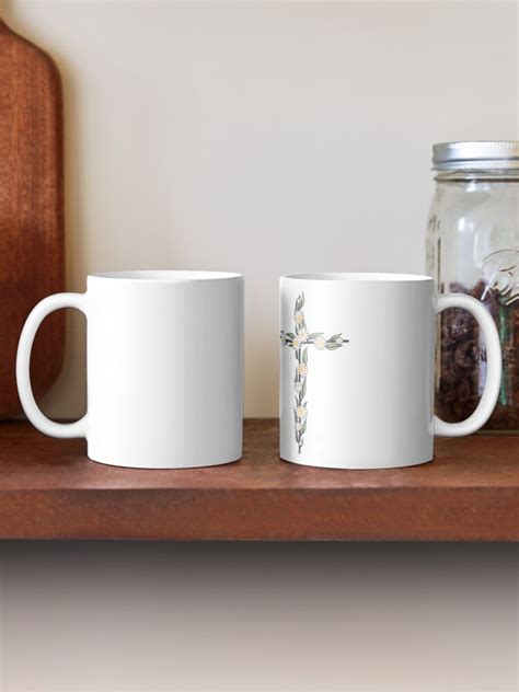 "Aesthetic Christian Floral Daisy Cross" Mug by illhustration | Redbubble