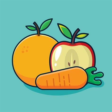 healthy food concept isolated cartoon illustration in flat style ...