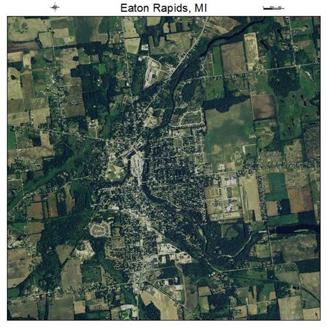 Aerial Photography Map of Eaton Rapids, MI Michigan