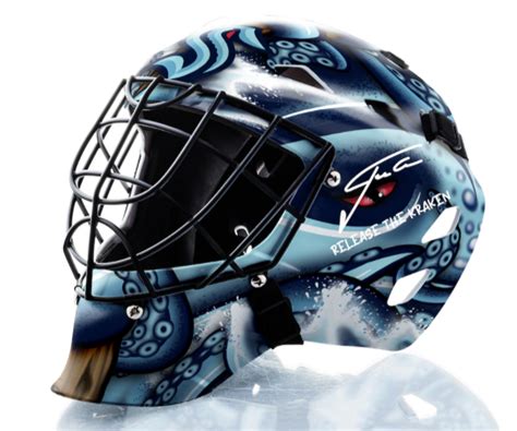 Shop Philipp Grubauer Seattle Kraken Signed Replica Goalie Mask with ...