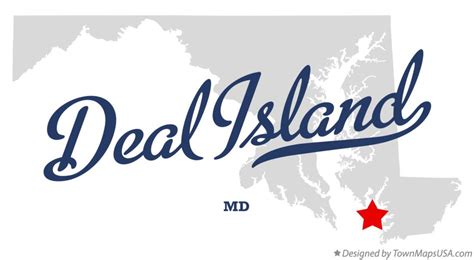 Map of Deal Island, MD, Maryland