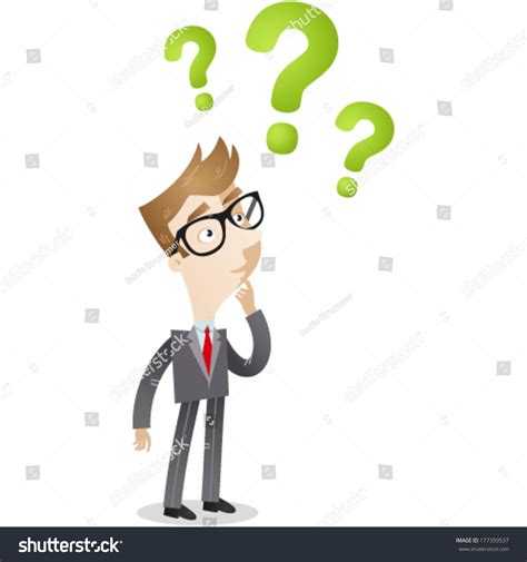 Vector Illustration Clueless Cartoon Businessman Looking: vector de ...