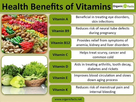 The health benefits of vitamins include their ability to prevent and treat various diseases ...