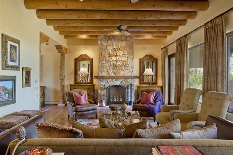 Santa Fe Traditional Texas Style - Southwestern - Living Room ...