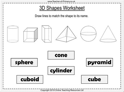 3d Shapes Worksheets, 3d Shapes