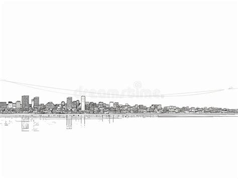 A Drawing of a City - Oslo Norway Skyline Panorama Sketch Stock Vector - Illustration of vector ...