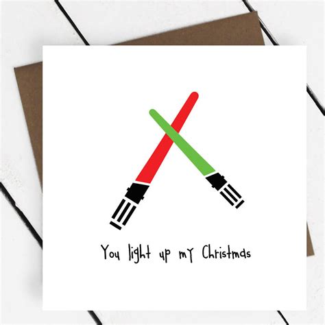 'you light up my christmas' star wars card by a piece of | notonthehighstreet.com