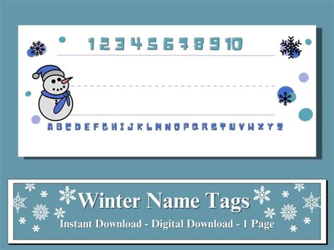 Winter Name Tags Instant Download Winter Printable Classroom Decor Classroom Decorations - Etsy ...