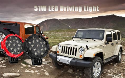 LITU 7 inch 51W LED Driving Lights Round LED Pods Light for Offroad ...