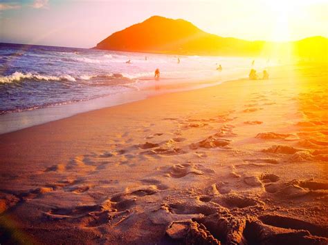 Foto gratis: spiaggia, estate, sabbia, footspep, crepuscolo