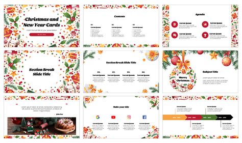 Christmas and New Year Cards Google Slide PowerPoint Template