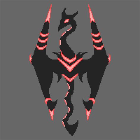 The Skyrim dragon logo, but I've changed it a bit.. [WIP] : r/PixelArt