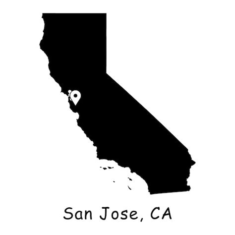 San Jose on California State Map San Jose California USA US - Etsy