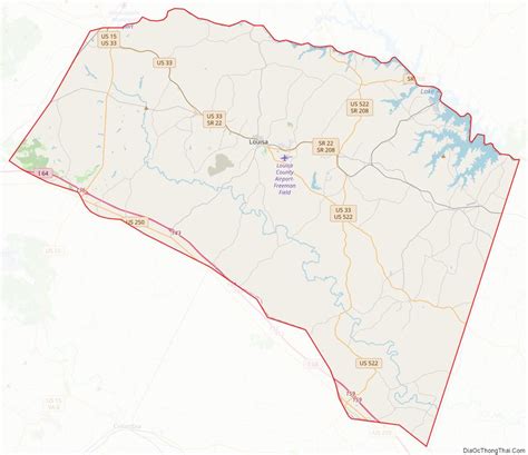 Map of Louisa County, Virginia