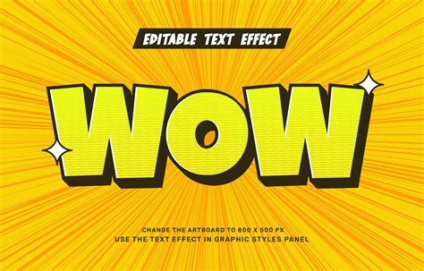 Wow comic text effect 20547762 Vector Art at Vecteezy