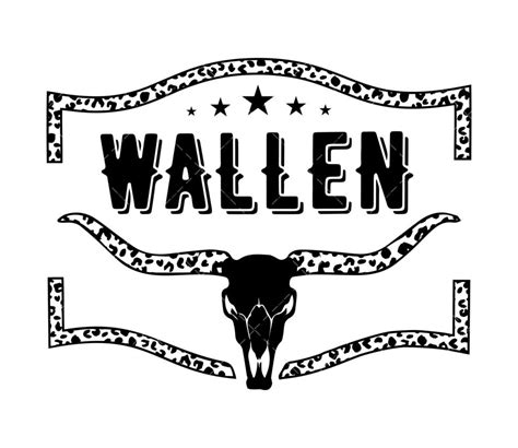 Wallen SVG, PNG, PDF, Wallen All Black Bullskull SVG