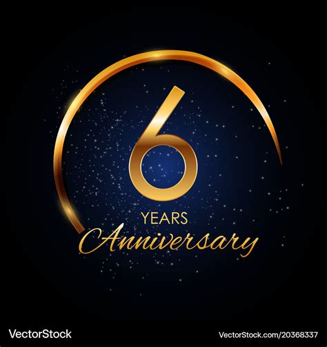 Template logo 6 year anniversary Royalty Free Vector Image