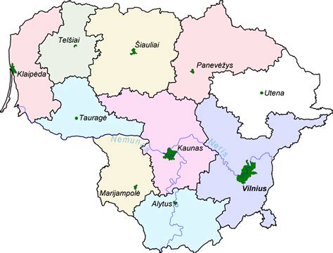 Lithuania - counties • Map • PopulationData.net