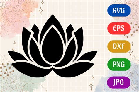 Lotus Flower | Black and White Logo Graphic by Creative Oasis · Creative Fabrica