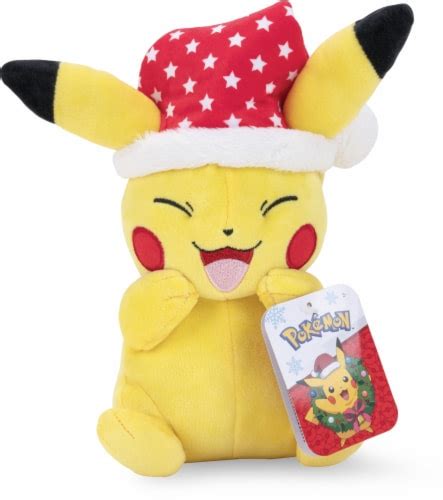 Pokemon Pikachu with Starry Santa Hat Plush, 8 in - Kroger