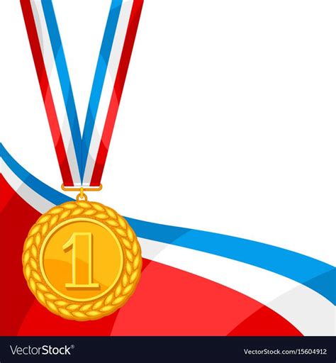 Realistic gold medal for first place background vector image on ...