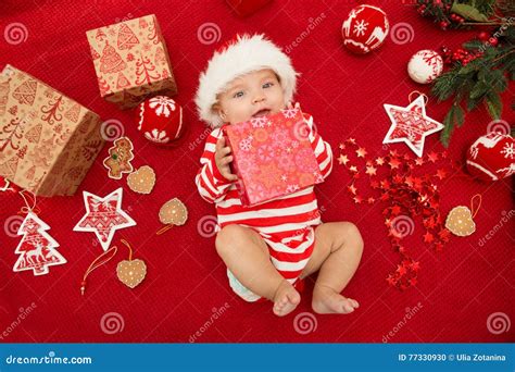 Baby first christmas. stock photo. Image of christmas - 77330930