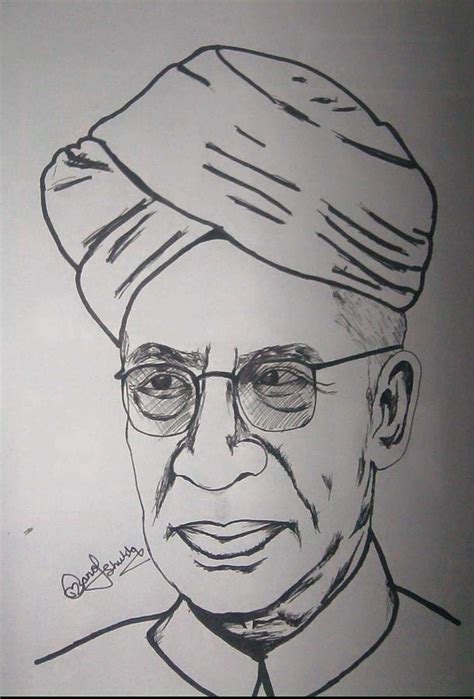 Dr Sarvepalli Radhakrishnan Drawing by Manoj Shukla - Fine Art America