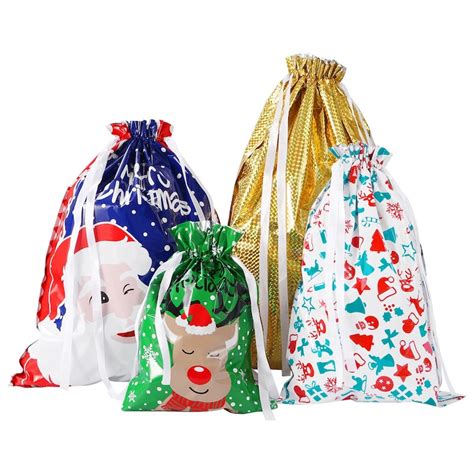 30PCS Christmas Drawstring Gift Bags Assorted Colorful Party Favors ...