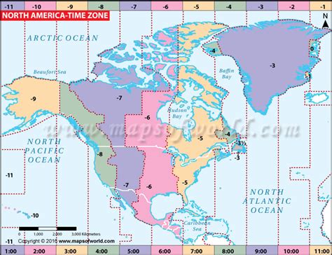 North America Time Zone Map, Current Local Time in North America