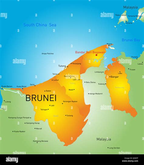 Brunei darussalam map hi-res stock photography and images - Alamy