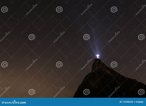 Christ the Redeemer at Night Editorial Stock Photo - Image of glowing, idyllic: 73188333