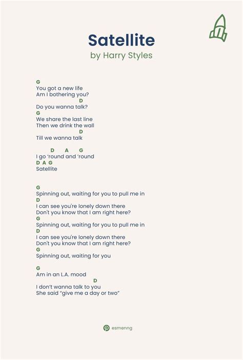 Satellite - Harry Styles (lyrics and chords) | Lyrics and chords, Guitar chords and lyrics ...