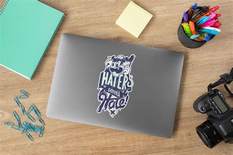 Sticker on a Laptop Mockup Generator