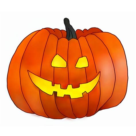 How to Draw a Halloween Pumpkin Jack-o-Lantern - Step by Step Easy ...