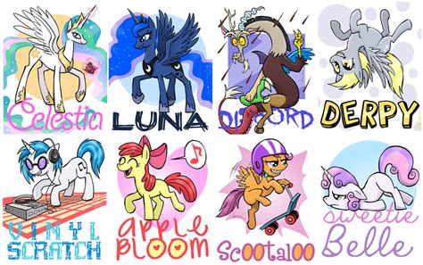 Pony badges, round 2 by Pedantia on DeviantArt