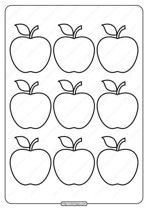 Printable Simple Apple Outline 9 Coloring Page | Apple coloring pages ...