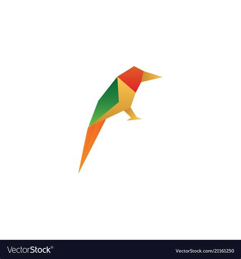 Colorful low poly bird Royalty Free Vector Image