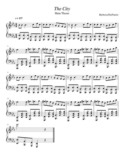 The City - Theme | Piano Solo Sheet music for Piano (Solo) | Musescore.com