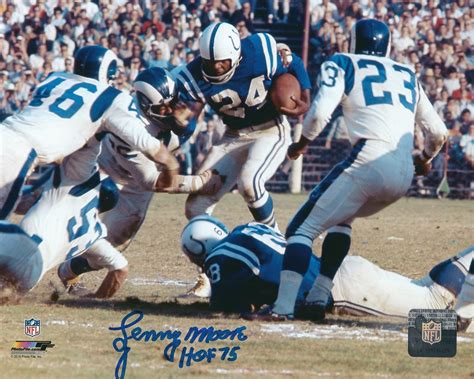 Autographed LENNY MOORE 8X10 Baltimore Colts photo - Main Line Autographs