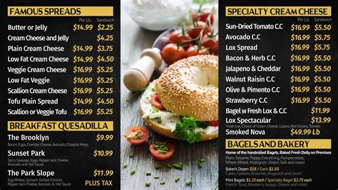 Menu : Bagel Brooklyn, Best Bagel Brooklyn NY, Bagle NYC, Catering ...