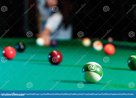 Billiard Balls on the Billiard Table, American Billiards. Sports Games, Outdoor Activities Stock ...