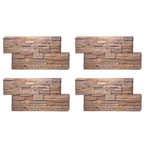 GenStone Stacked Stone 28-sq ft Desert Sunrise Faux Stone Veneer at Lowes.com