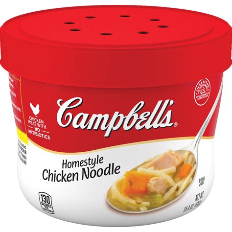 Campbell's Homestyle Chicken Noodle Soup Microwavable Bowl, 15.4 oz. (6 ...