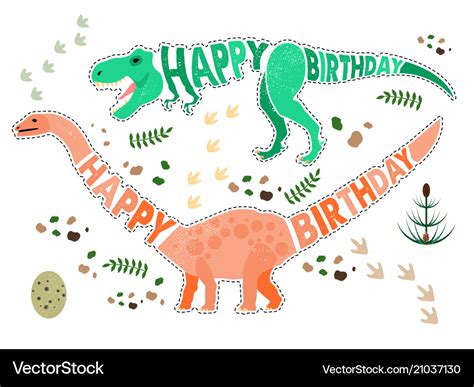 Birthday card with dinosaur Royalty Free Vector Image