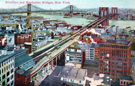 “Brooklyn and Manhattan Bridges,” 1912 | Ephemeral New York