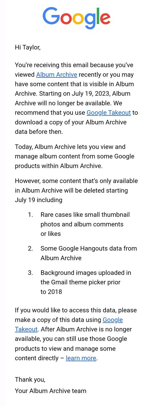 Google says it is killing off Album Archive next month