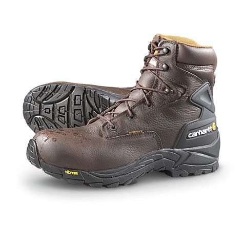 Men's Carhartt® 6" Waterproof Composite Toe Hiker Boots, Blucher Brown - 582627, Work Boots at ...